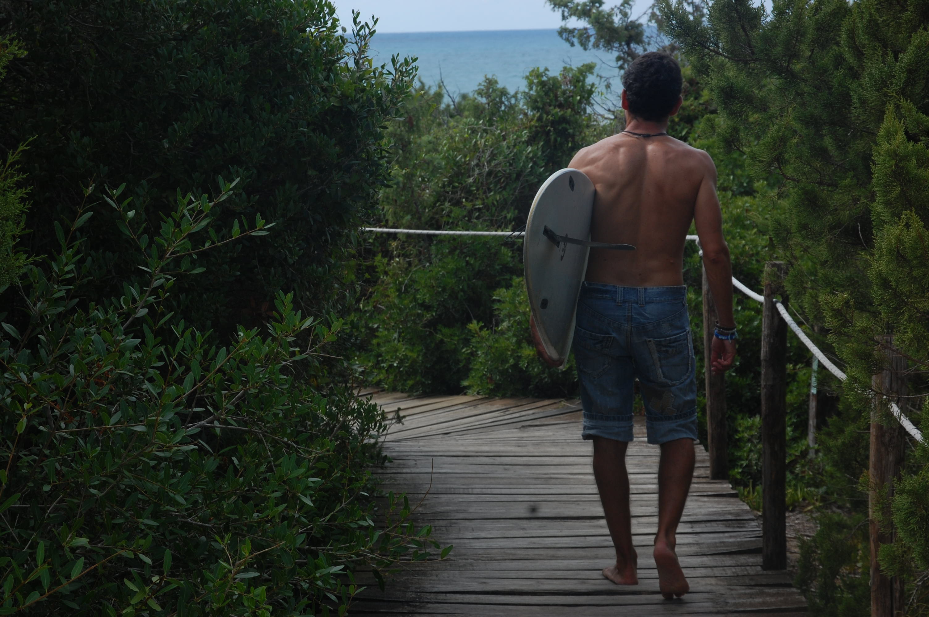 Luca Diodato e tavola da surf